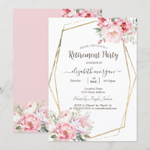 Invitation Retraite de cadre Or Rose Blush