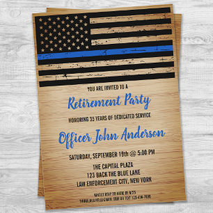Invitation Retraite de police Ligne bleue mince police judici