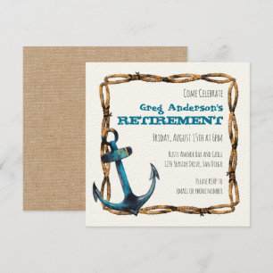 Invitation Retraite des Ancres nautiques rustiques