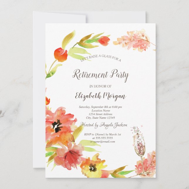 Invitation Retraite en verre à fleurs de bois de printemps (Devant)