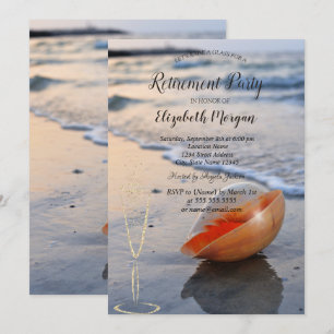 Invitation Retraite en verre de Verre de la mer de la plage