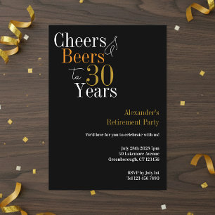 Invitation Retraite fête 30 ans Cheers et bières