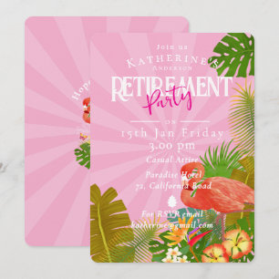 Invitation Retraite Flamant Rose Tropical