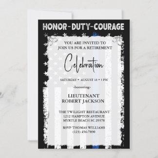 Invitation Retraite Graduation Anniversaire Agent de Police