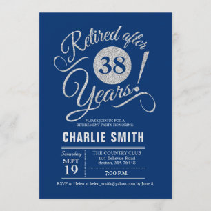 Invitation Retraite - Marine Blue Silver