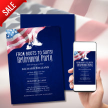 RETRAITE MILITAIRE des bottes au drapeau américain