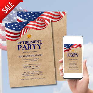 Invitation RETRAITE MILITAIRE Feuille de chêne d'or Colonel U