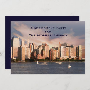 Invitation Retraite, NYC Manhattan Skyline, Nom,