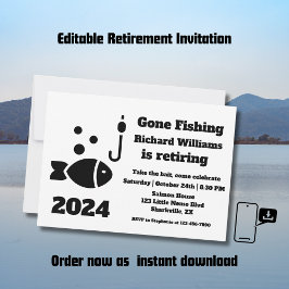 Invitation Retraité Pêche Moderne Minimaliste Retraite