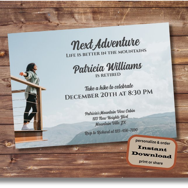 Invitation Retraite Prochaine aventure La vie est meilleure f (Créateur téléchargé)