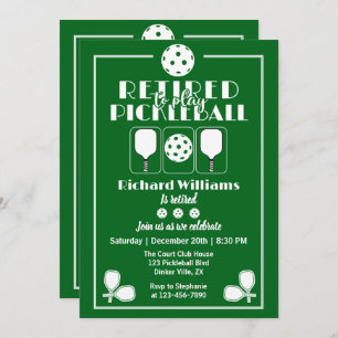Invitation Retraité Retraité pour jouer Pickleball moderne Ve