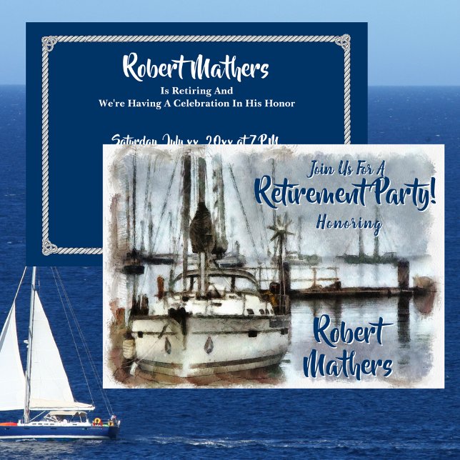 Invitation Retraite - Thème de navigation (Retirement Party - Sailing Theme Invitation)