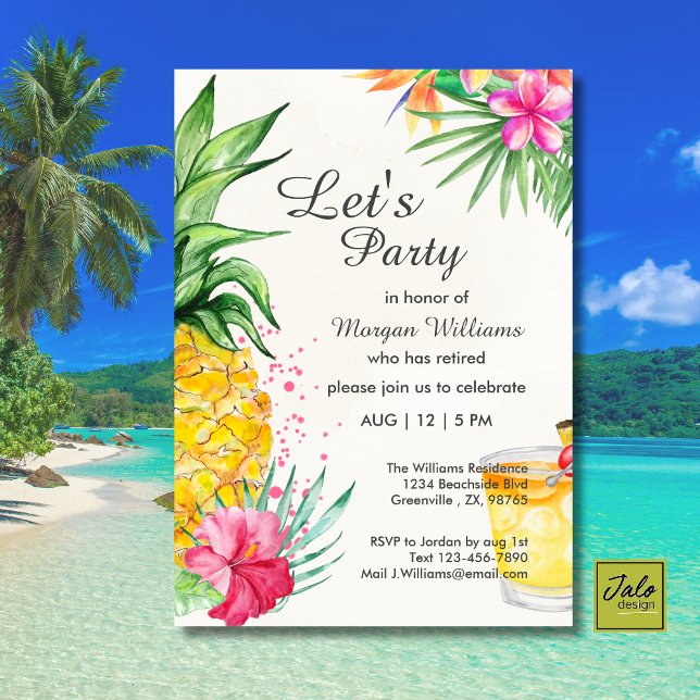 Invitation Retraite Tropical Summer Cocktail Party (Créateur téléchargé)