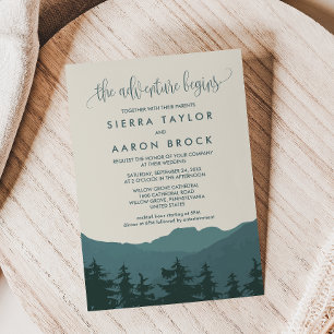 Invitation Retraite vers les montagnes   Mariage Green Advent