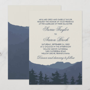 Invitation Retraite vers les montagnes Mariage officiel