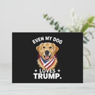Invitation Retriever Même Mon Chien Aime Trump USA Drapeau