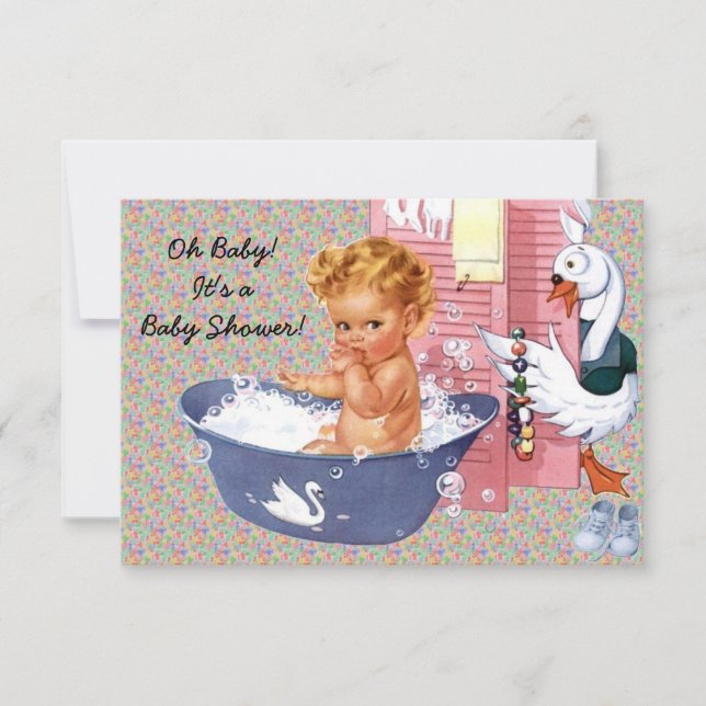 Invitation Retro 1940s Baby Boy Shower V2 (Devant)