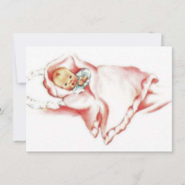 Invitation Retro 1950 Baby Girl Shower (Devant)