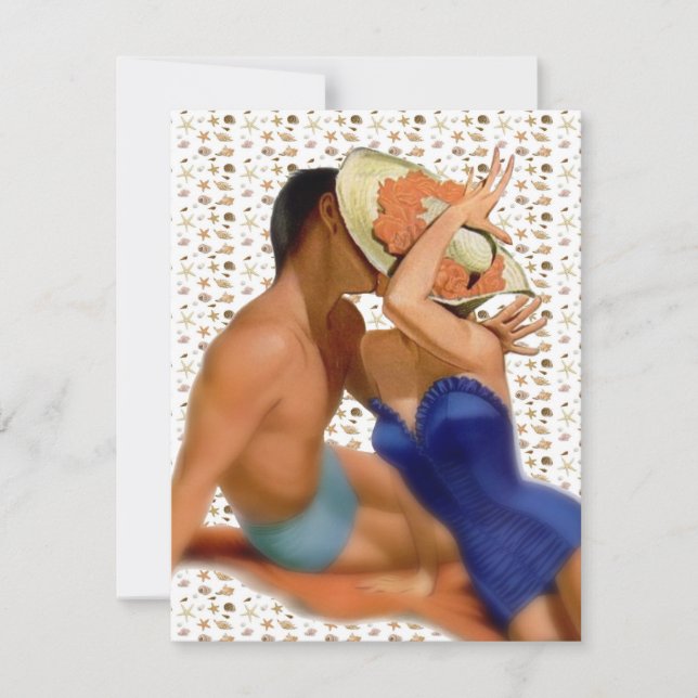 Invitation Retro 1950 Couple Beach Party (Devant)