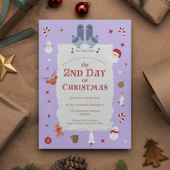 Invitation Retro 2e jour de Noël fête de Noël tardive (Créateur téléchargé)