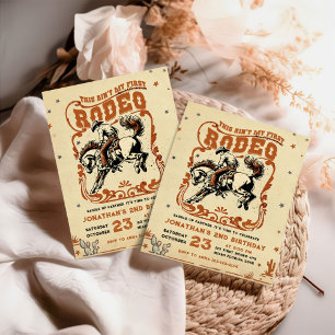 Invitation Retro 2e Rodeo Western Cowboy Anniversaire