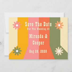 Invitation Retro 60s les années 70 Hippie Super Enregistrer l