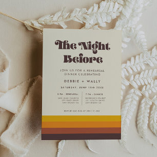 Invitation Retro 60s Vintage Dîner de répétition du milieu du