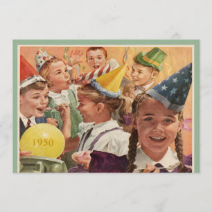Invitation Retro 65e fête d'anniversaire 1950 souvenirs d'enf