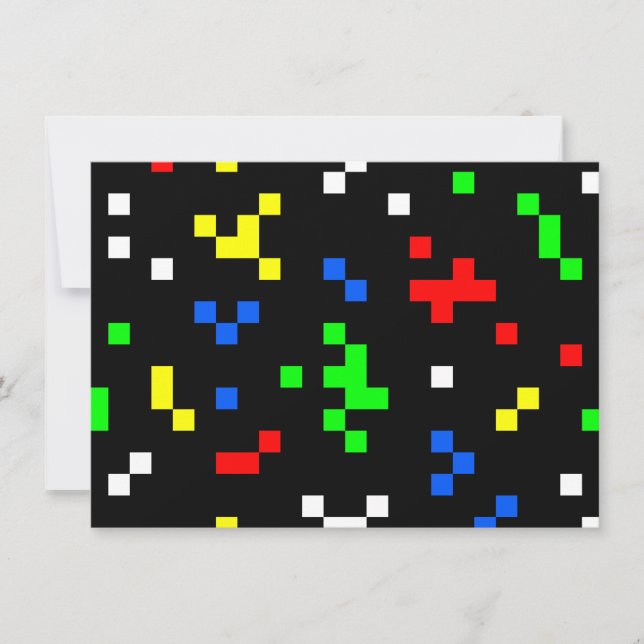 Invitation Retro 8 Bit Video Game Graphics Pattern (Devant)