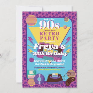 Invitation Retro 90s Anniversaire des années 90