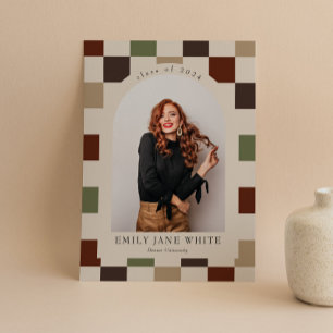 Invitation Retro À damiers Arch Diplôme photo intemporel