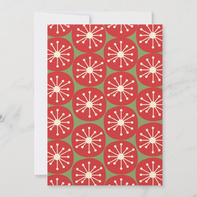 Invitation Retro Age atomique Midsiècle moderne Noël (Devant)