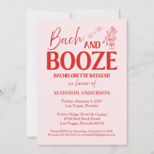 Invitation Retro Bach et Booze Enterrement de Vie de Jeune Fi