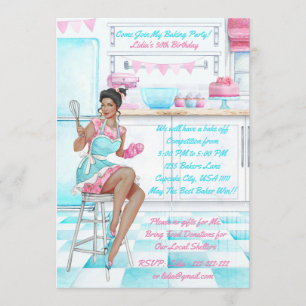 Invitation Retro Baking Cook de la compétition Anniversaire