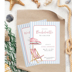 Invitation Retro Beach Bachelorette weekend Itinéraire