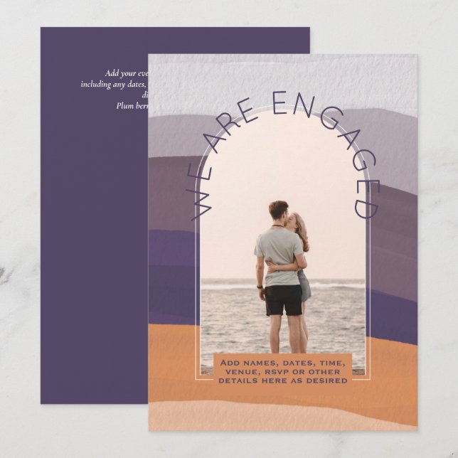 Invitation RETRO Beach Vibe Mariage Papier photo (Devant / Derrière)