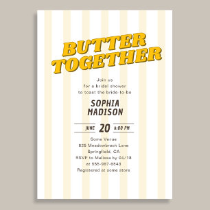 Invitation Rétro Beurre Ensemble Jaune Baby Shower de Mariée