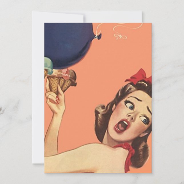 Invitation Rétro blanc 5x7 d'occasion d'invitation de fête (Devant)