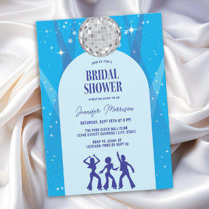 Invitation Retro Blue 70s Disco Dancing Queen Enterrement de