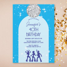 Retro Blue Anniversaire Soirée Disco 70s 80s