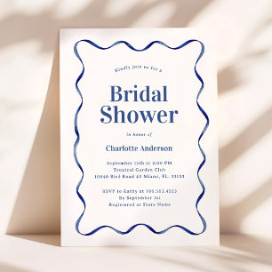 Invitation Retro Blue Bridal Shower