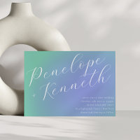 Retro Blue Green Gradient Élégant Mariage de scrip