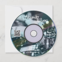 Retro Blue Music Producer CD DJ Business Card