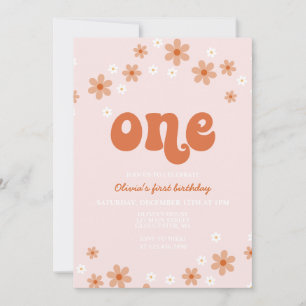 Invitation rétro bohème pour un premier anniversai