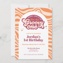 Invitation rétro bohème pour un premier anniversai