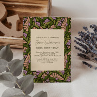 Retro Boho Green Botanical Super 50e anniversaire