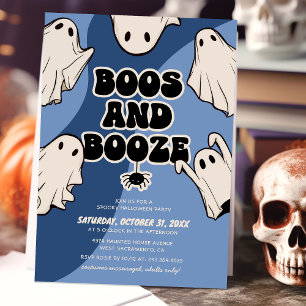 Invitation Retro Boos et Booze Halloween Party