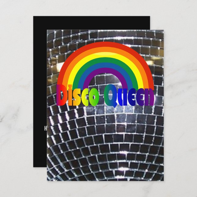 Invitation Rétro boule de disco de partie de la soirée (Devant / Derrière)