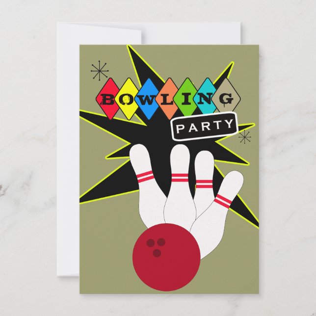 Invitation Retro Bowling (Devant)