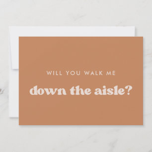 Invitation Retro brown Tu me conduiras dans l'allée